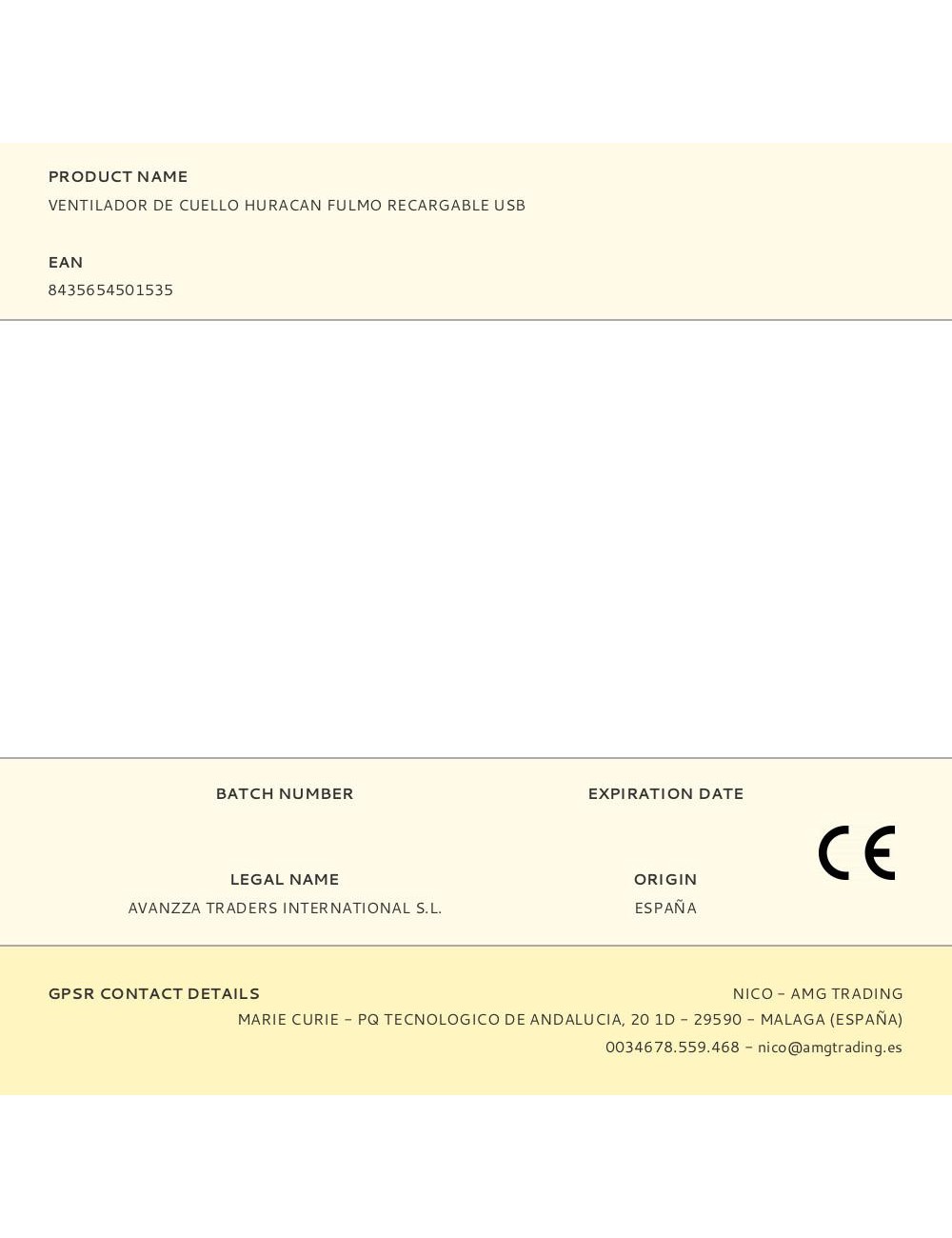 Ventilador de cuello huracan fulmo recargable usb