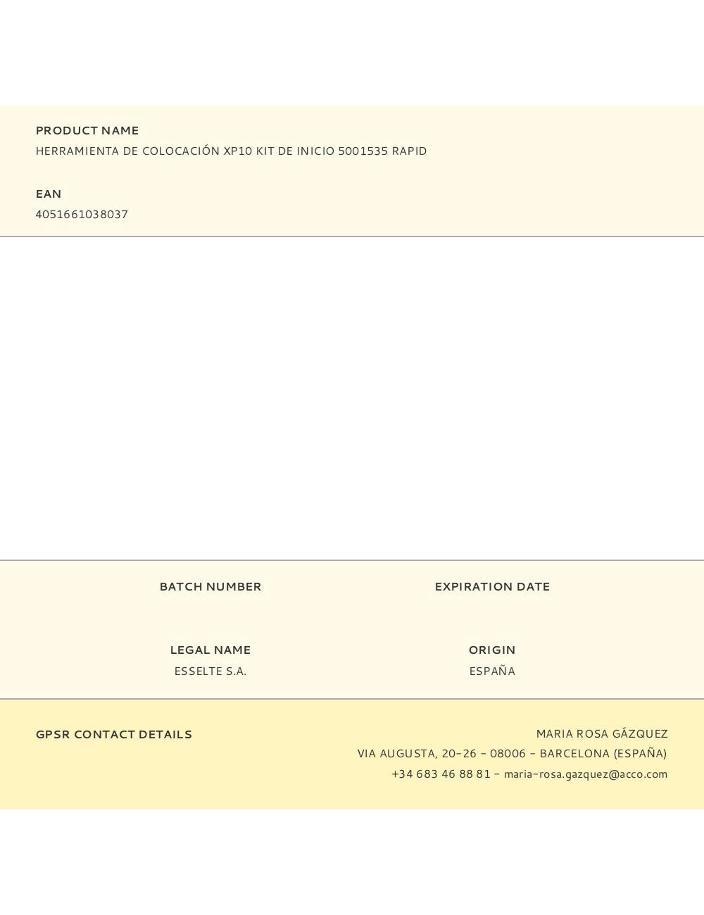 Herramienta de colocación xp10 kit de inicio