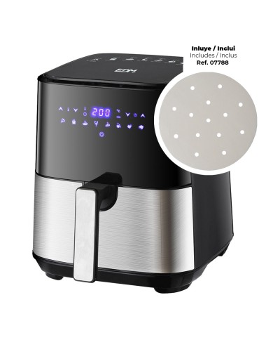 Freidora de aire con pantalla led 5 l *** promoción regalo 1 ud ref. 07788 - papel freidora de aire ø17 cm 100 uds ***