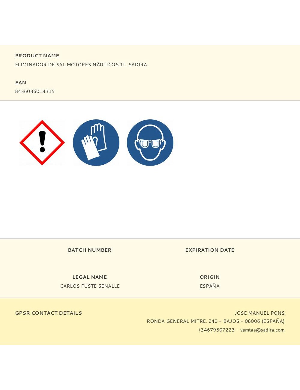 Eliminador de sal motores náuticos 1l. sadira