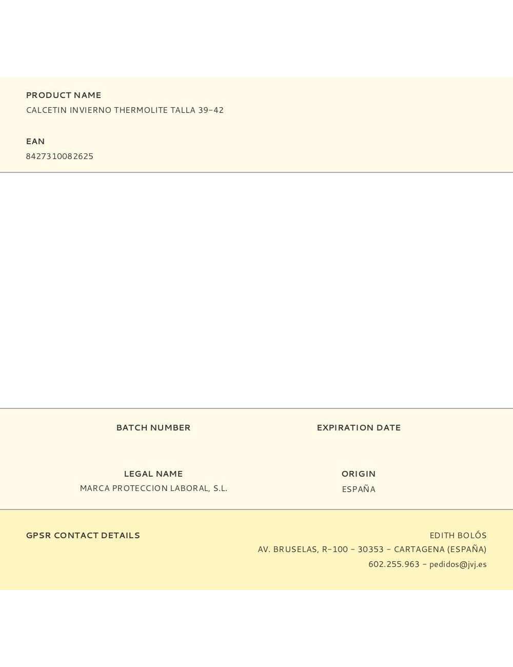 Calcetin invierno thermolite talla 39-42