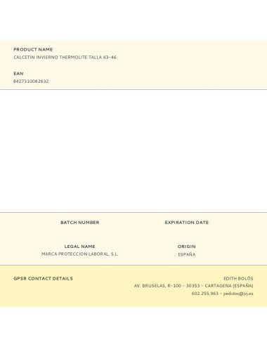 Calcetin invierno thermolite talla 43-46