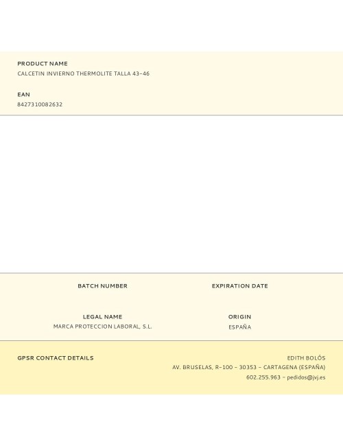 Calcetin invierno thermolite talla 43-46