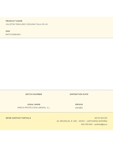 Calcetin tobillero coolmax talla 39-42