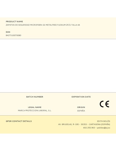 Zapatos de seguridad microfibra s3 metalfree flexium zfz1 talla 44