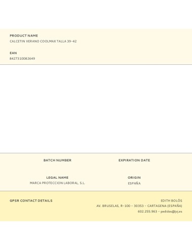 Calcetin verano coolmax talla 39-42