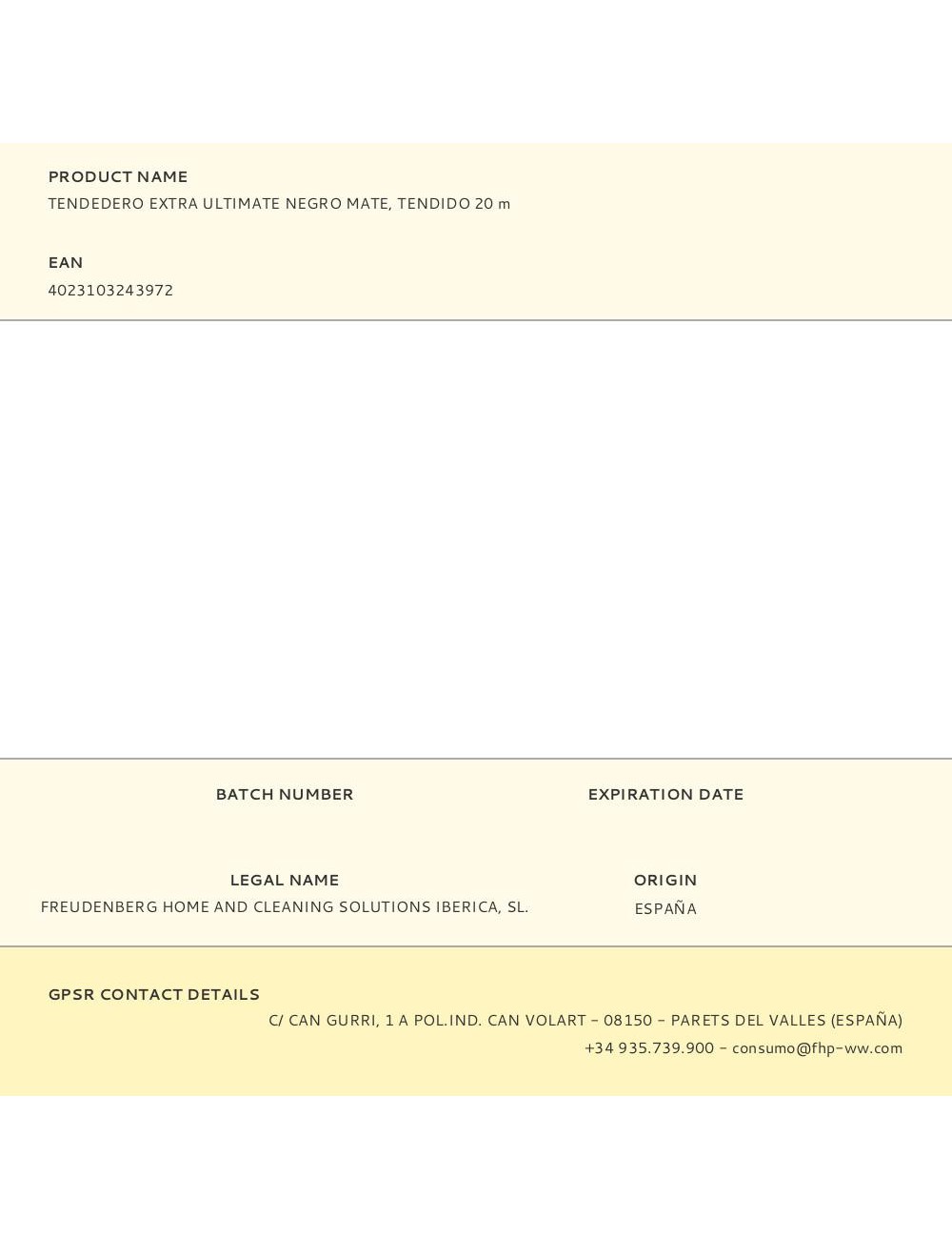 Tendedero extra ultimate negro mate, tendido 20 m