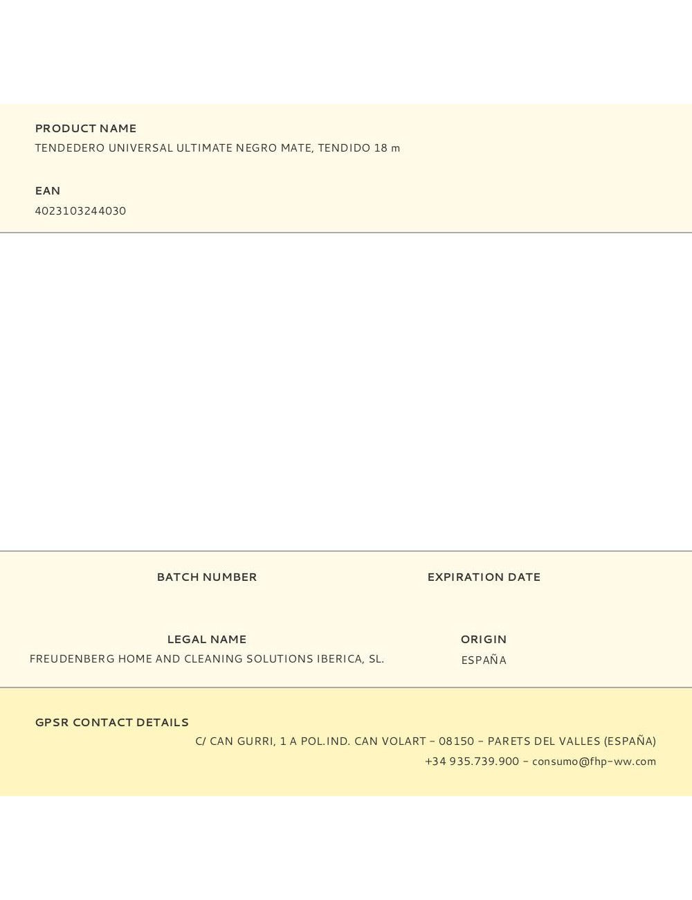 Tendedero universal ultimate negro mate, tendido 18 m