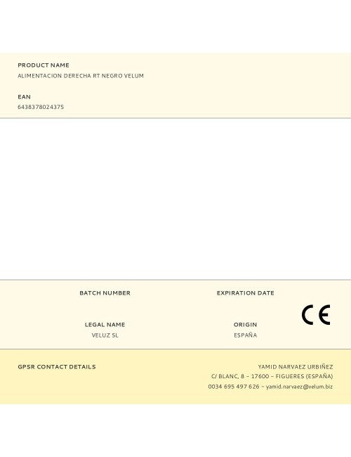 Alimentacion derecha rt negro velum