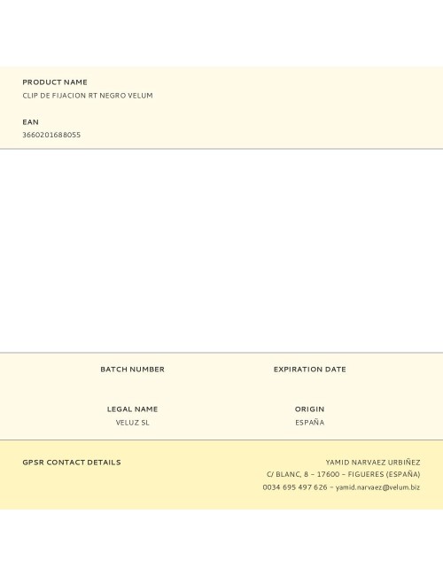 Clip de fijacion rt negro velum