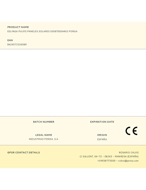 Eslinga pulpo paneles solares 030870004402 ponsa