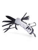 Multiherramienta con mosquetón modelo plateado, serie k2