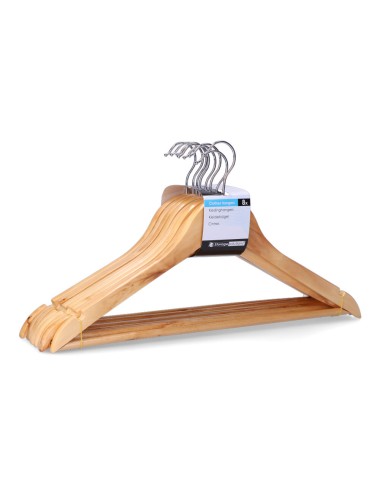 Perchas de madera 44,5 cm, 8 uds