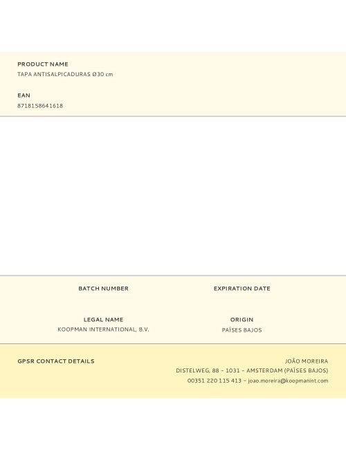 Tapa antisalpicaduras ø30 cm