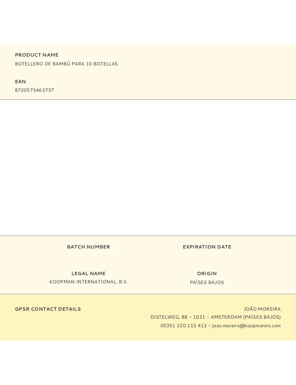 Botellero de bambú para 10 botellas