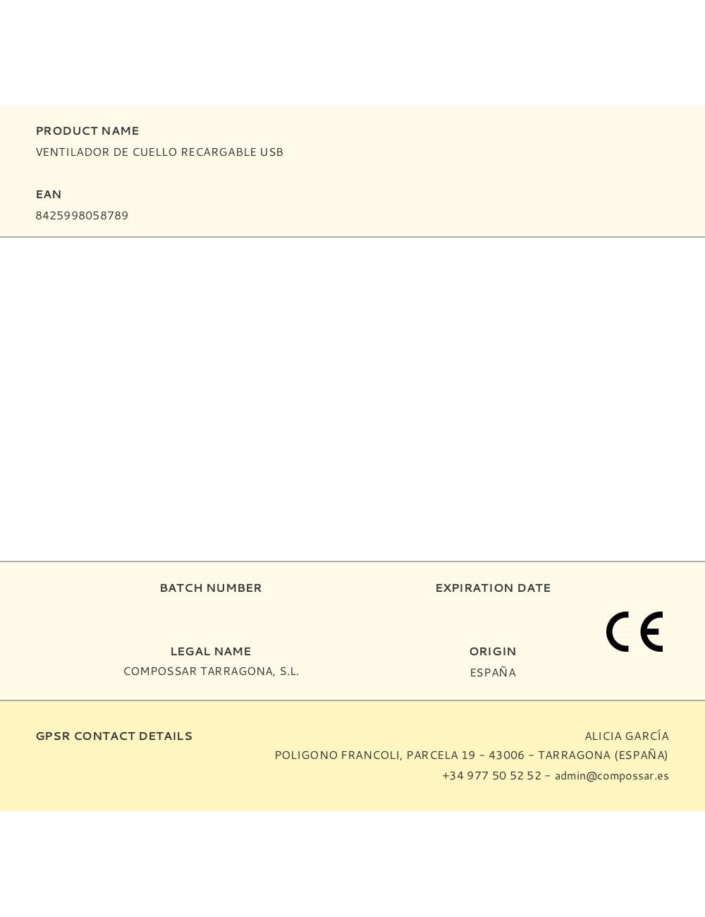 Ventilador de cuello recargable usb