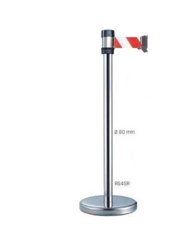 POSTE CROMÁTICO CINTA ROJA/BLANCO, 4 MT. POSTE CROMÁTICO CINTA ROJA\BLANCO, 4 MT Ø80