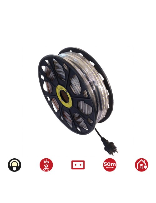 Tira de led 60 leds/m 4,2w/m 220-240v ip44 50 m blanco calido