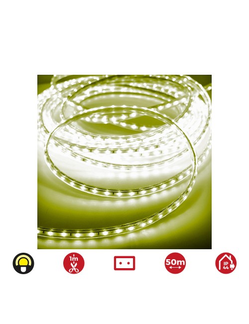 Tira de led 60 leds/m 4,2w/m 220-240v ip44 50 m amarillo