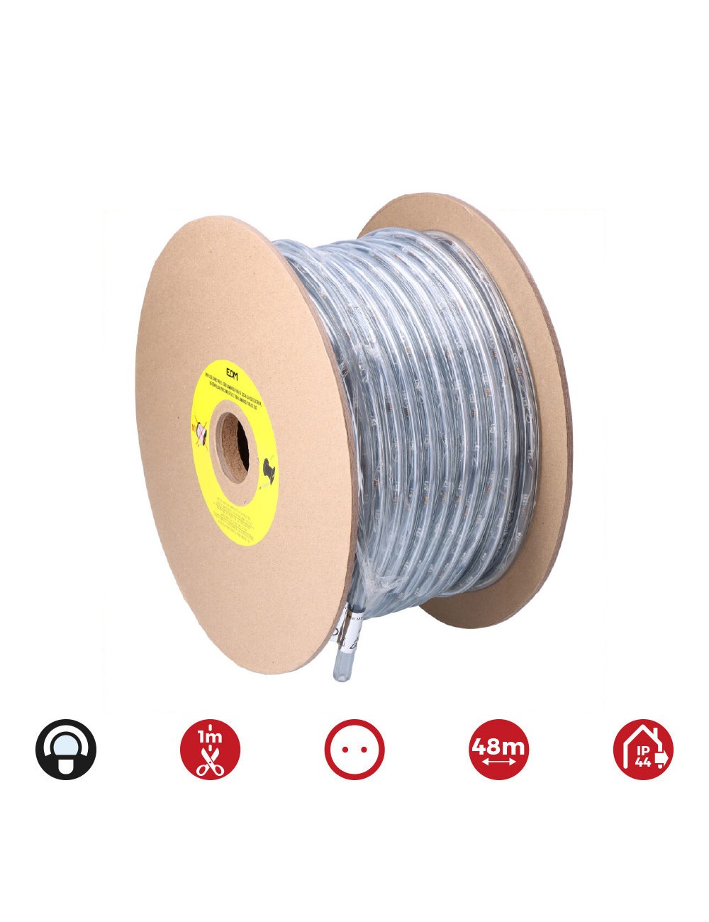 Tubo flexiled 2 vias fijo 48 m 30 leds/m ip44 blanco frío