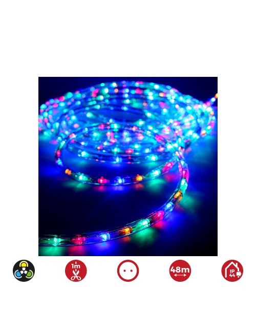 Tubo flexiled 2 vias fijo 48 m 30 leds/m ip44 multicolor