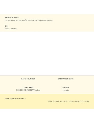 Escobillero wc imitación mimbre/rattan color crema