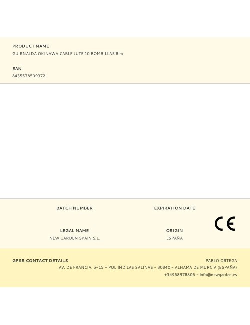 Guirnalda okinawa cable jute 10 bombillas 8 m