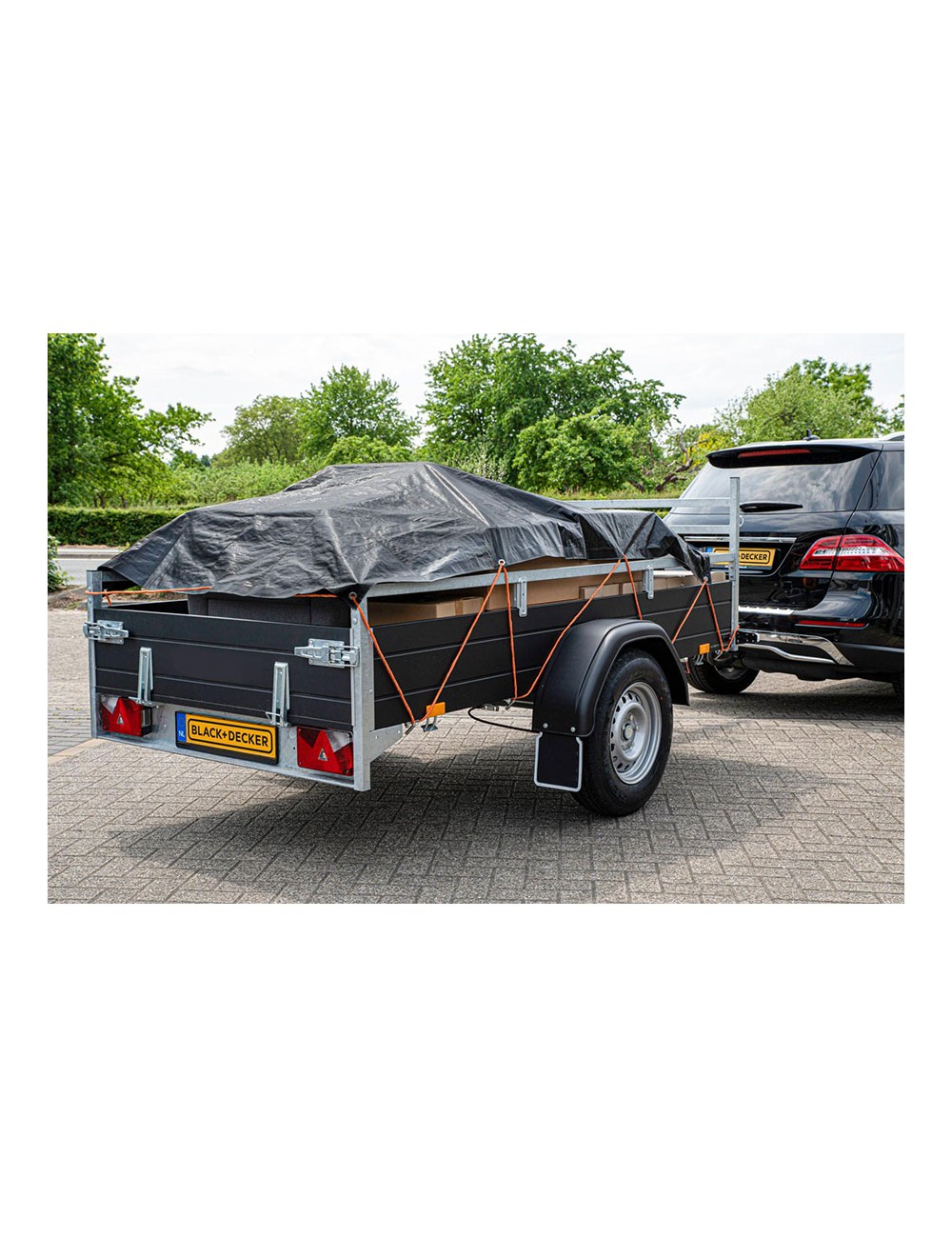 Lona negra para remolque, medidas: 2x3m. black+decker