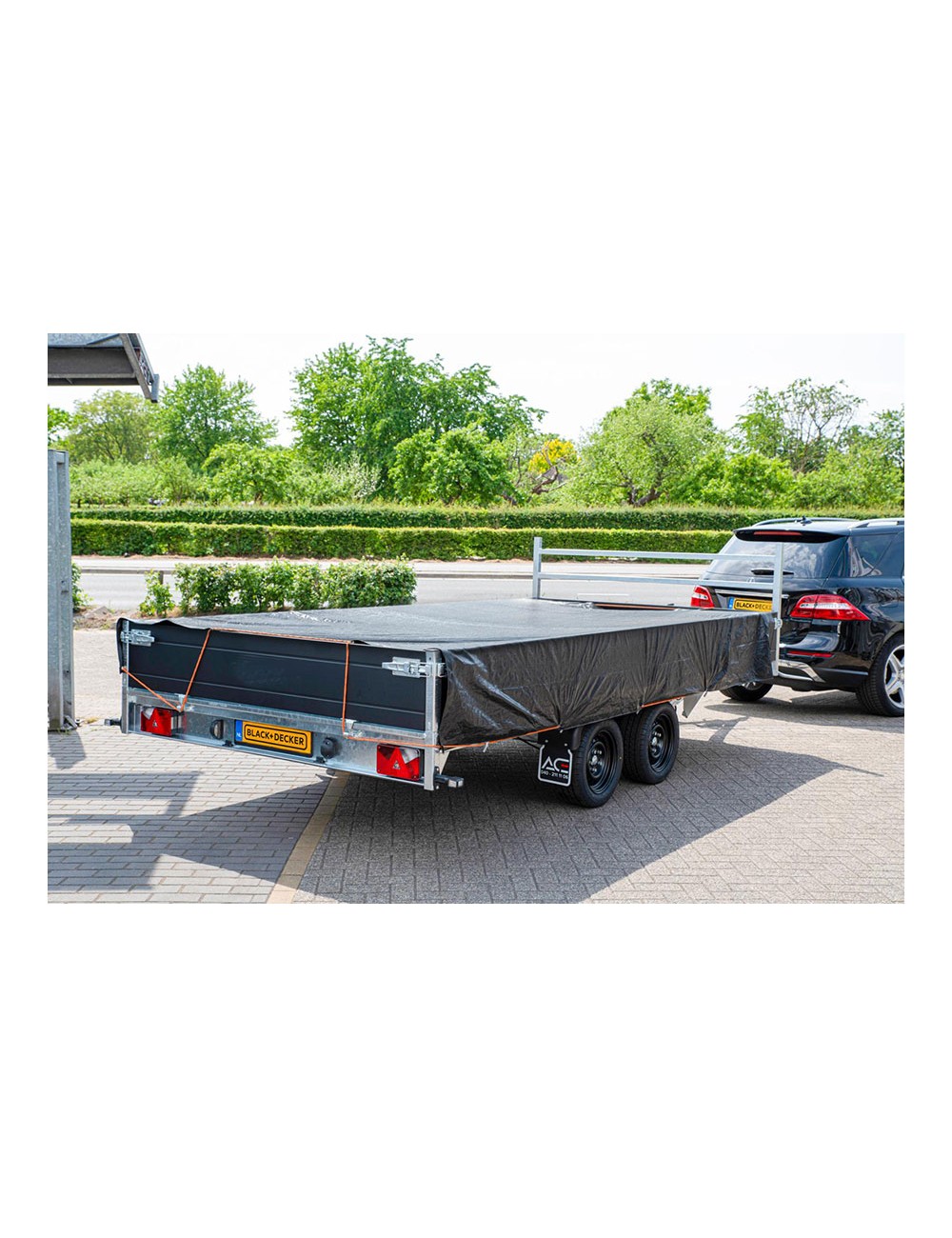Lona negra para remolque, medidas: 3x4m. black+decker
