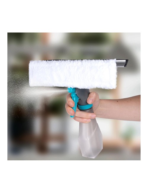 Limpiacristales con mopa y spray todo en uno, con depósito