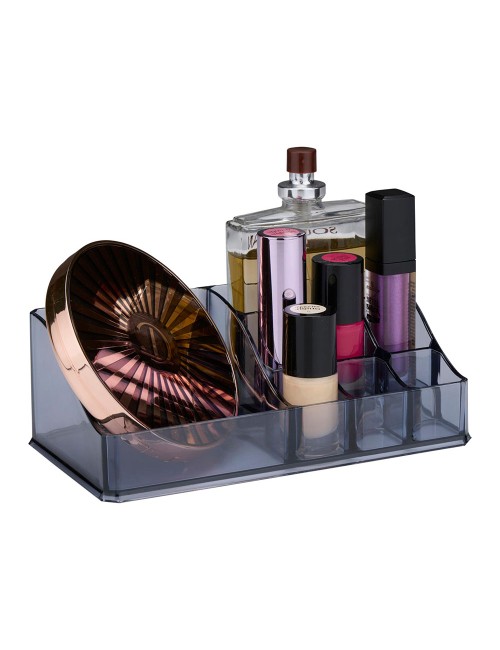 Organizador cosméticos con 8 compartimentos distribución rectangular, colores surtidos