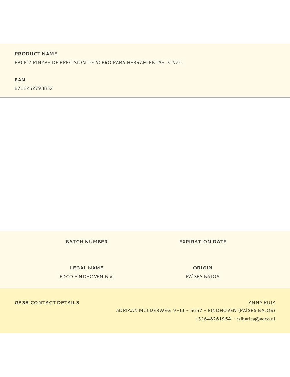 Pinza de precisión de acero para herramientas, pack 7 uds