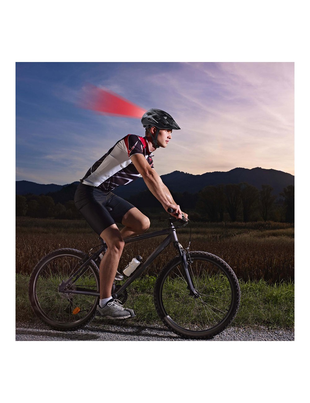 Casco bicicleta con leds rojos talla m 55 - 58 cm