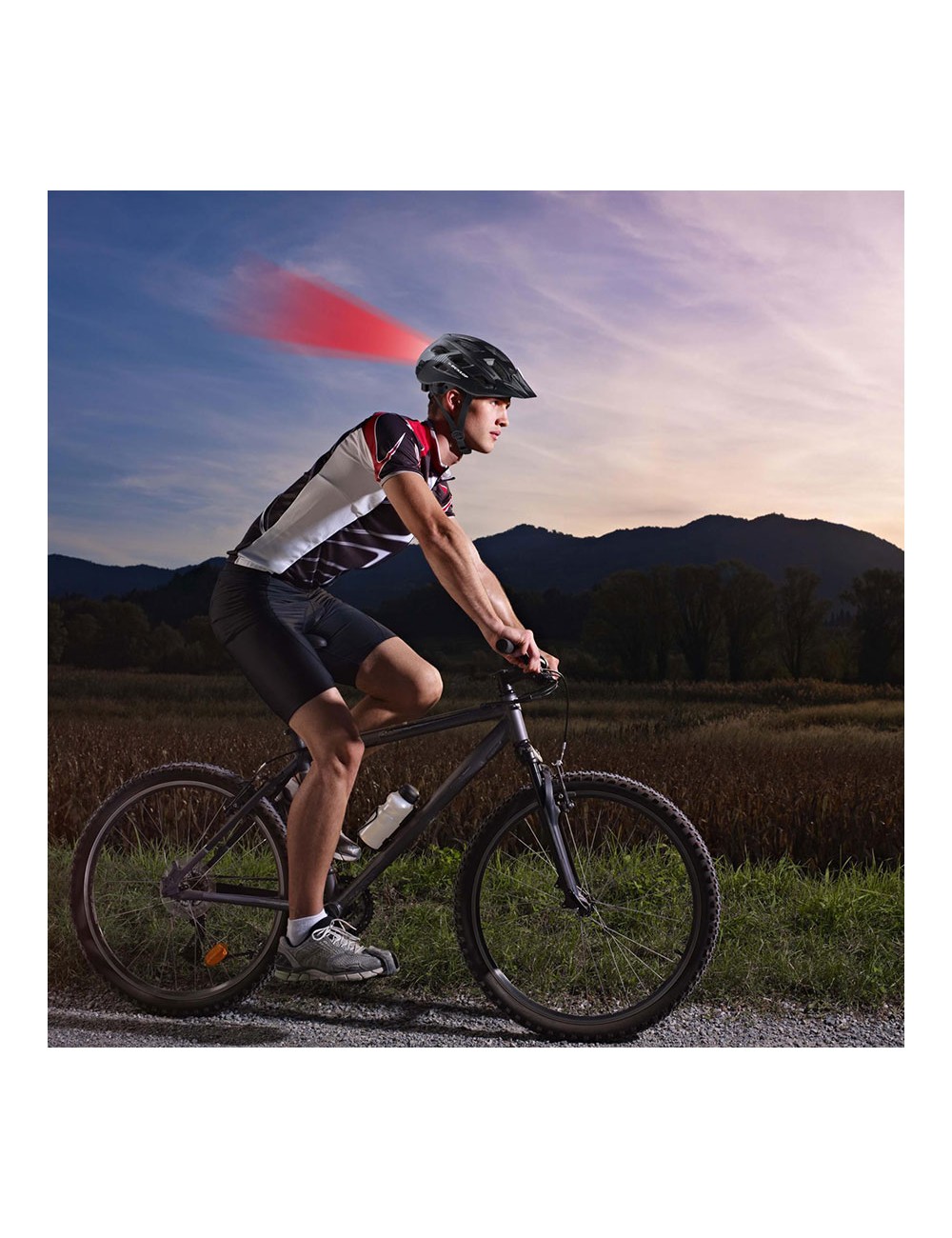 Casco bicicleta con leds rojos talla l 58 - 61 cm