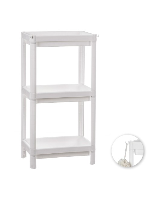 Estanteria plastico 3 baldas blanca 35,5x23x75 cm balette