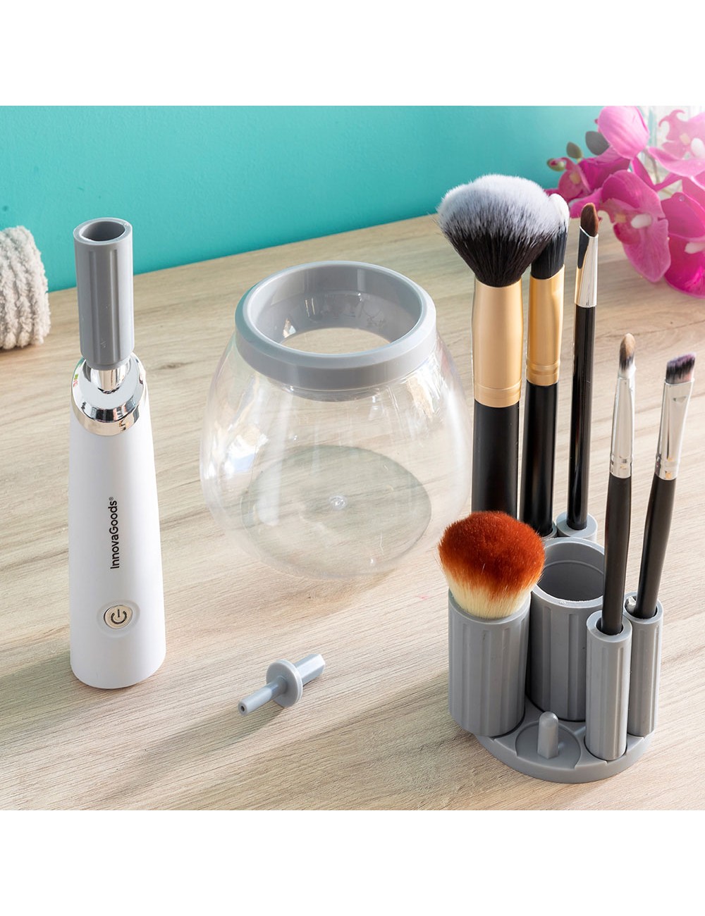 Limpiador y secador automático de brochas de maquillaje