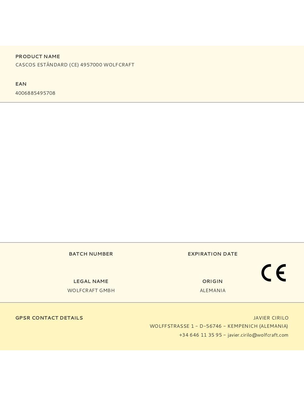 Cascos estándard (ce) 4957000 wolfcraft