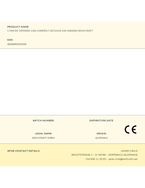 1 par de tapones con cordón y estuche (ce) 4962000 wolfcraft
