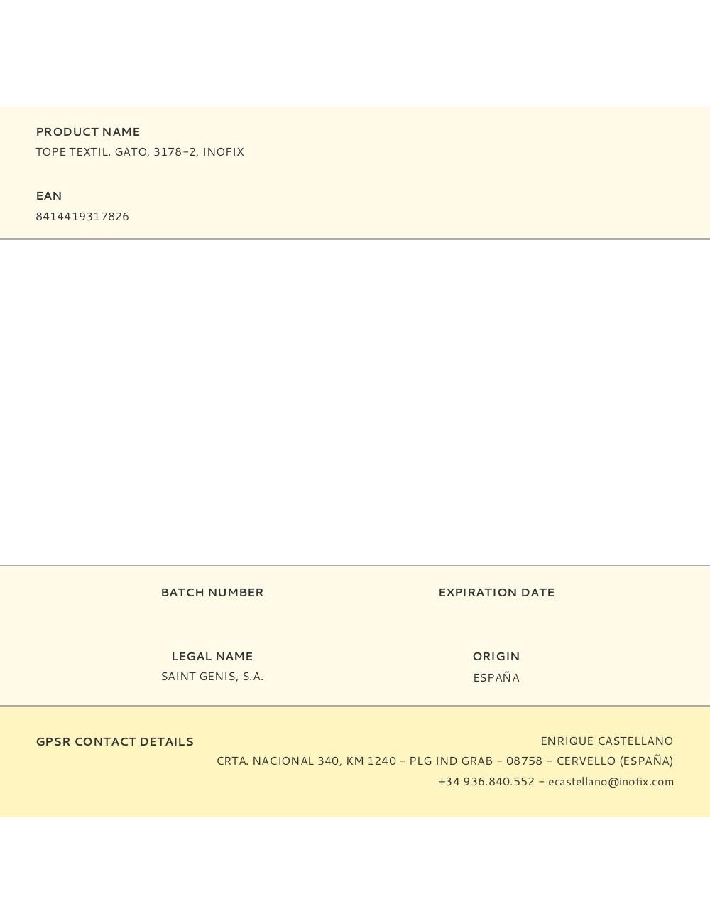 Tope textil. gato, 3178-2, inofix