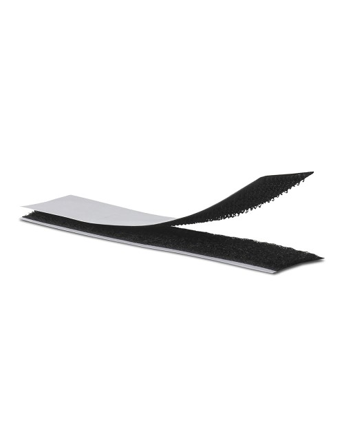 Tira adhesiva de cierre de gancho y bucle negro 2 x 10 cm