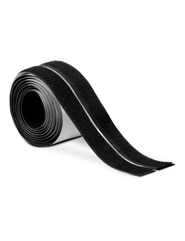 Rollo adhesivo de cierre de gancho y bucle negro 20 mm x 1,5 m