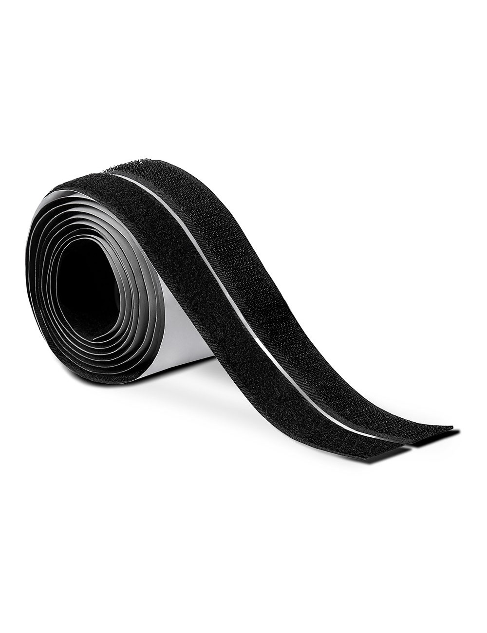 Rollo adhesivo de cierre de gancho y bucle negro 20 mm x 1,5 m