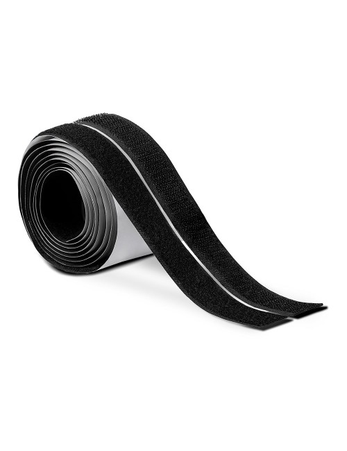 Rollo adhesivo de cierre de gancho y bucle negro 20 mm x 1,5 m