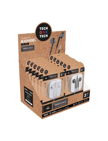 Expositor auriculares eartech 12 unid jack (6+6). tech one tech