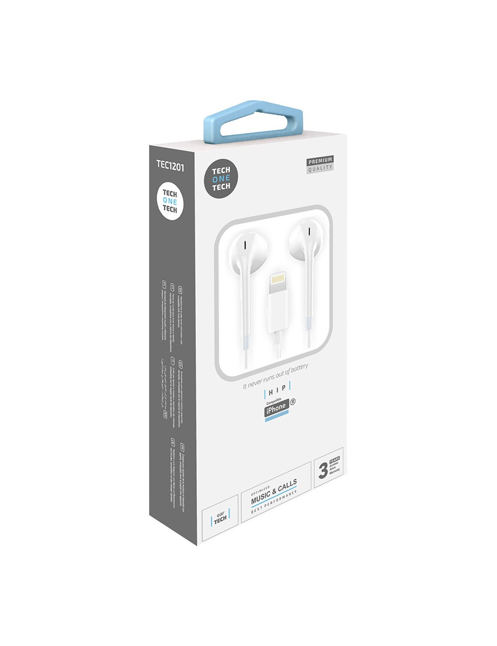 Auriculares hip blancos, lightning (comp. apple). tech one tech