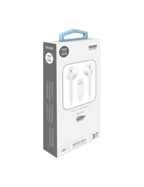 Auriculares hip blancos, lightning (comp. apple). tech one tech