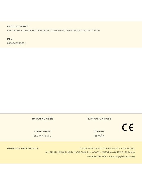Expositor auriculares eartech 10unid hop, comp.apple tech one tech