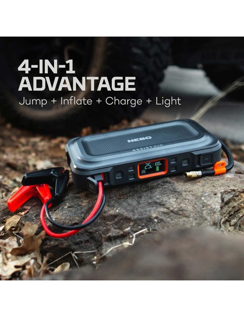 Arrancador + compresor de aire assist air jump starter. nebo