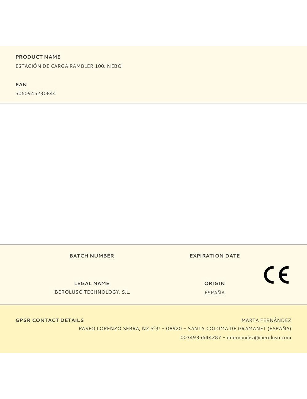 Estación de carga rambler 100. nebo