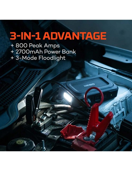 Arrancador 800amps+powerbank 8100 mah assist 800 jump starter. nebo